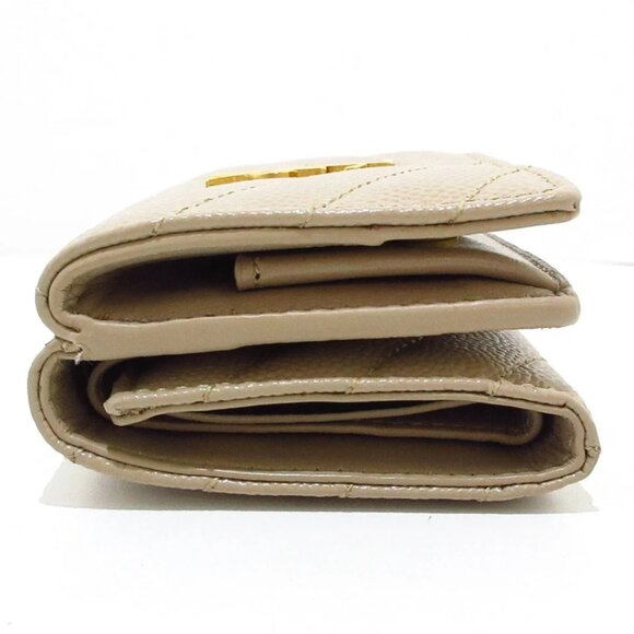 SAINT LAURENT PARIS Monogram Origami Tiny Wallet Beige Grain Leather 425-081125 - Picture 4 of 10